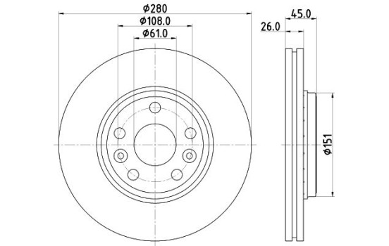 Disco de freno recubierto 55579PRO 8DD 355 119-691 Hella