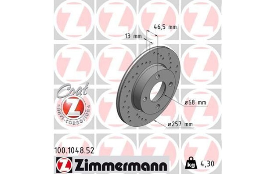 Disco de freno Sport Z 100.1048.52 Zimmermann, Imagen 2