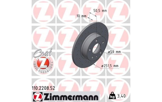 Disco de freno Sport Z 110.2208.52 Zimmermann, Imagen 2