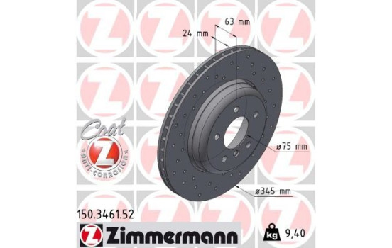 Disco de freno Sport Z 150.3461.52 Zimmermann, Imagen 2