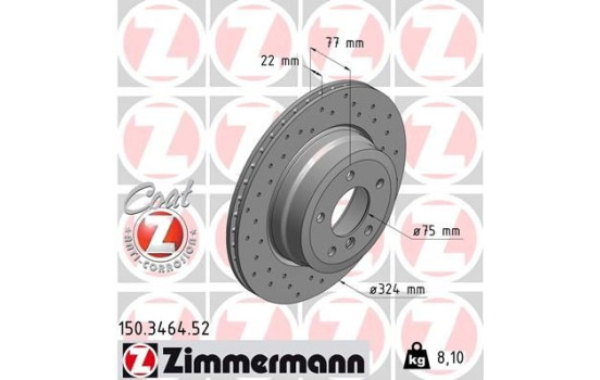 Disco de freno Sport Z 150.3464.52 Zimmermann, Imagen 2