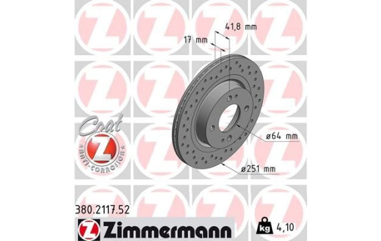 Disco de freno Sport Z 380.2117.52 Zimmermann, Imagen 2