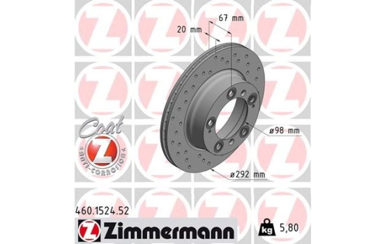 Disco de freno Sport Z 460.1524.52 Zimmermann, Imagen 2