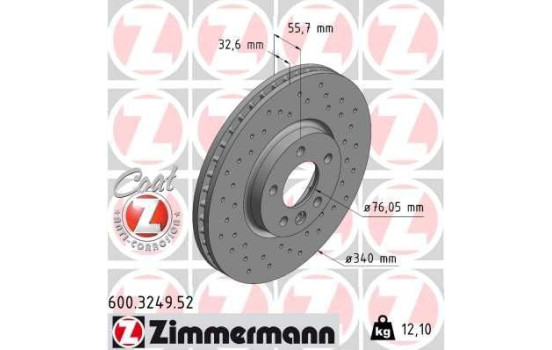 Disco de freno Sport Z 600.3249.52 Zimmermann, Imagen 2
