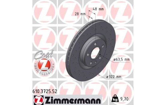 Disco de freno Sport Z 610.3725.52 Zimmermann, Imagen 2