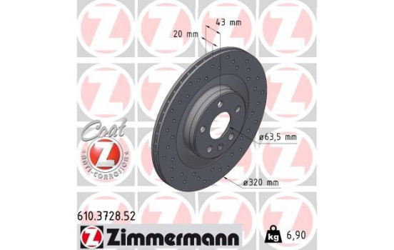 Disco de freno Sport Z 610.3728.52 Zimmermann, Imagen 2