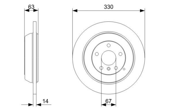 Disco de freno trasero BD1183 Bosch, Imagen 5
