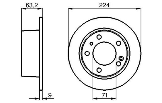 Disco de freno trasero BD121 Bosch