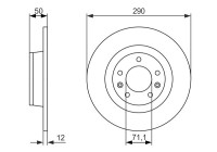Disco de freno trasero BD1216 Bosch
