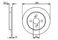 Disco de freno trasero BD1258 Bosch