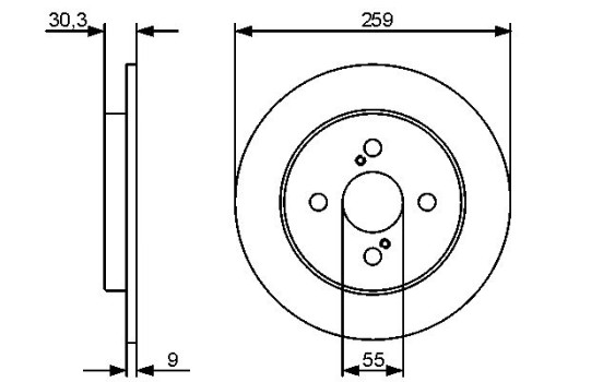 Disco de freno trasero BD1258 Bosch