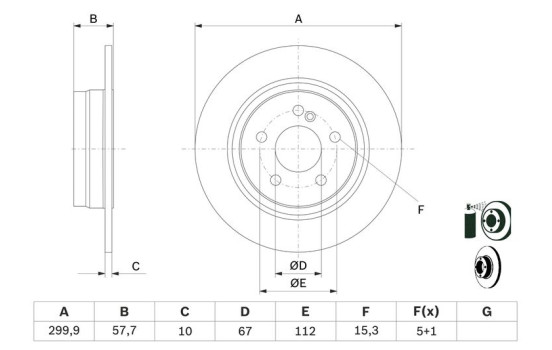 Disco de freno trasero BD1304 Bosch, Imagen 5
