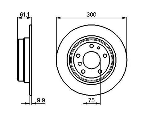 Disco de freno trasero BD264 Bosch