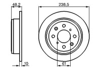 Disco de freno trasero BD290 Bosch