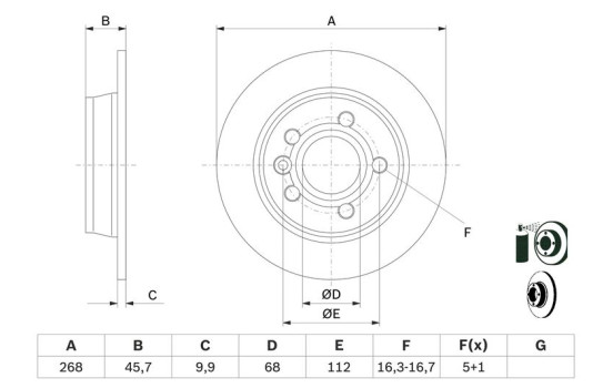 Disco de freno trasero BD352 Bosch, Imagen 5
