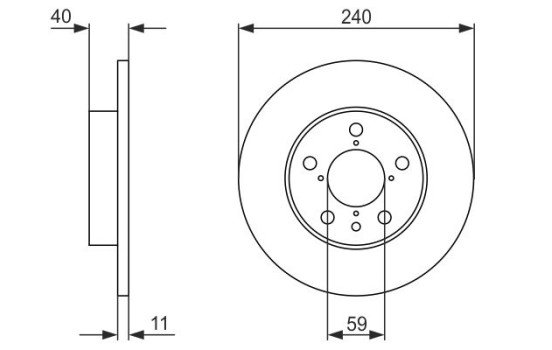Disco de freno trasero BD375 Bosch