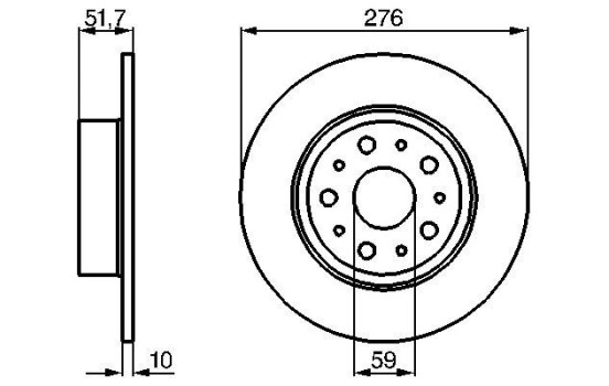 Disco de freno trasero BD394 Bosch