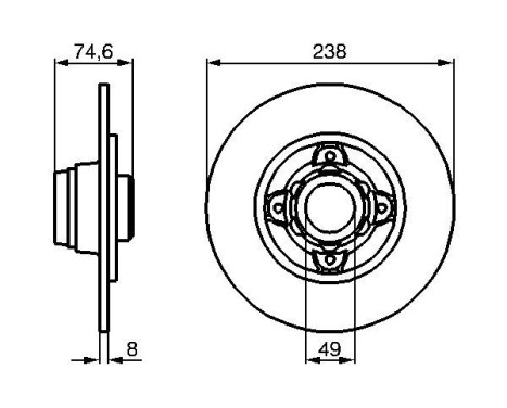 Disco de freno trasero BD479 Bosch