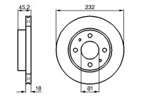 Disco de freno trasero BD566 Bosch