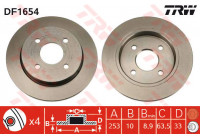 Disco de freno trasero DF1654 TRW
