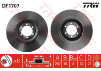 Disco de freno trasero DF1707 TRW