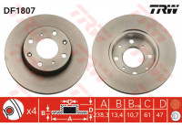 Disco de freno trasero DF1807 TRW