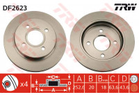 Disco de freno trasero DF2623 TRW
