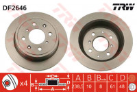 Disco de freno trasero DF2646 TRW