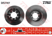 Disco de freno trasero DF2787 TRW