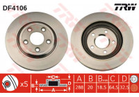Disco de freno trasero DF4106 TRW