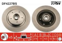 Disco de freno trasero DF4227BS TRW