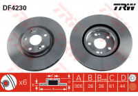 Disco de freno trasero DF4230 TRW