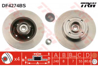 Disco de freno trasero DF4274BS TRW