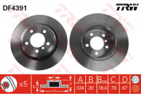 Disco de freno trasero DF4391 TRW