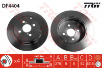 Disco de freno trasero DF4404 TRW