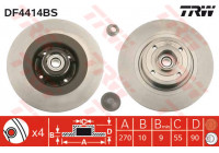 Disco de freno trasero DF4414BS TRW