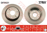 Disco de freno trasero DF4431 TRW