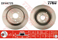Disco de freno trasero DF4472S TRW