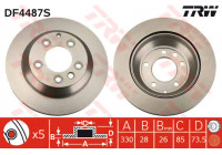 Disco de freno trasero DF4487S TRW