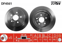 Disco de freno trasero DF4561 TRW