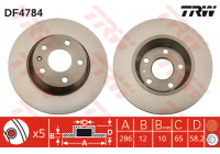 Disco de freno trasero DF4784 TRW