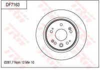 Disco de freno trasero DF7163 TRW