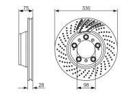 Disco de freno trasero izquierdo BD1424 Bosch