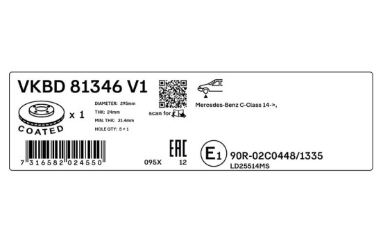 Disco de freno VKBD 81346 V1 SKF, Imagen 3
