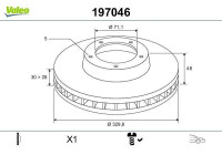 Disco de freno X1 PEU 407 197046 Valeo