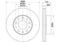 Discos de freno 8DD 355 122-691 Hella