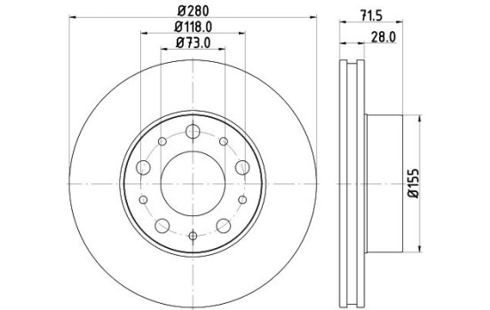 Discos de freno 8DD 355 122-691 Hella