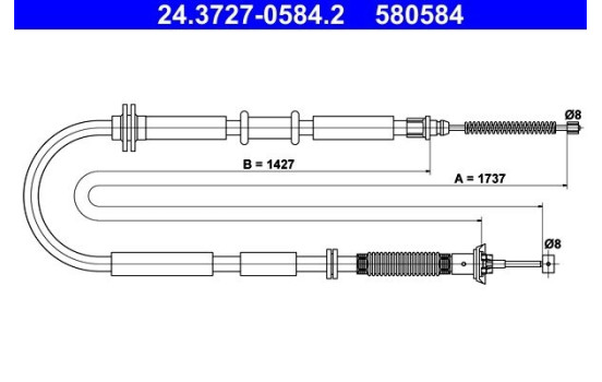 Cable de freno 24.3727-0584.2 ATE