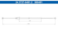 Cable de tracción, freno de estacionamiento 24.3727-0491.2 ATE