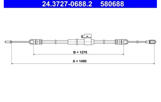 Cable de tracción, freno de estacionamiento 24.3727-0688.2 ATE, Imagen 2